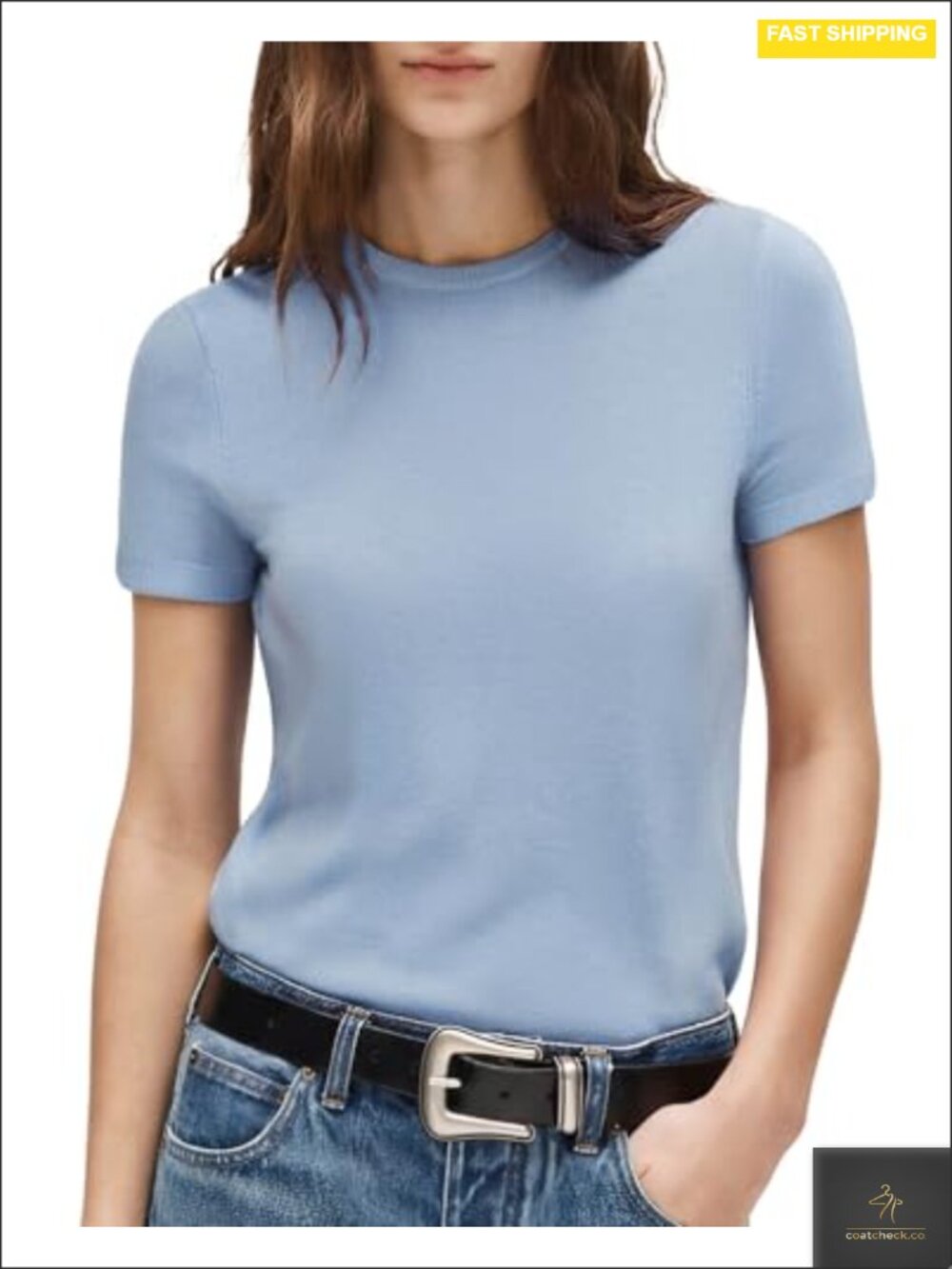 Silk Cashmere Blend Crew Neck Short Sleeve Sweater Pullover Blouse